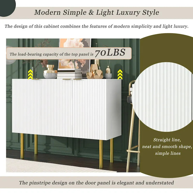 Modern Simple Sideboard Cabinet with Adjustable Shelves for Living Room, Dining Room