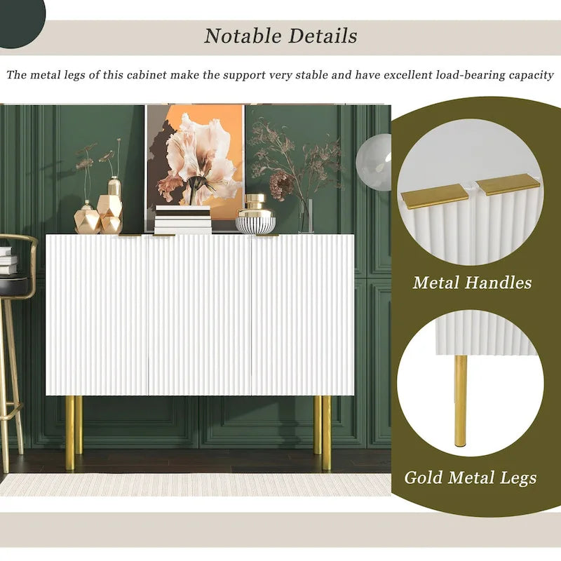 Modern Simple Sideboard Cabinet with Adjustable Shelves for Living Room, Dining Room