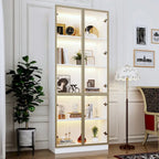 Sleek Tall Modular Display Cabinet with LED Lighting