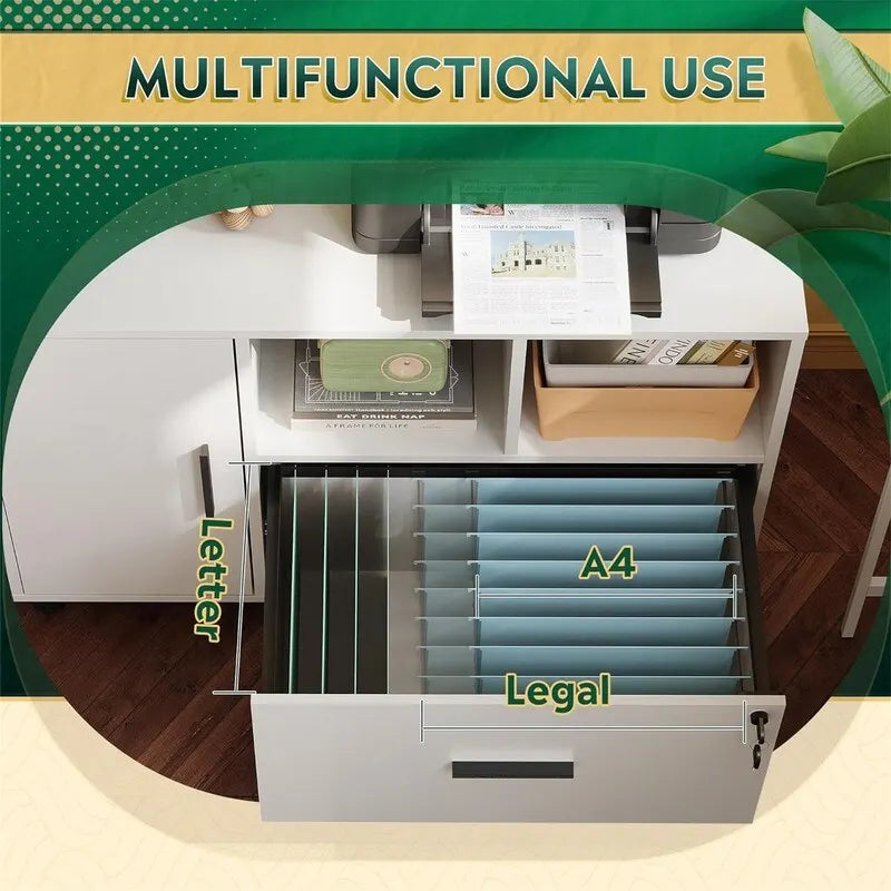 1-Drawer Wood Lateral Filing Cabinet - 15.8D x 36.6W x 25H