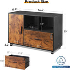 1-Drawer Wood Lateral Filing Cabinet - 15.8D x 36.6W x 25H