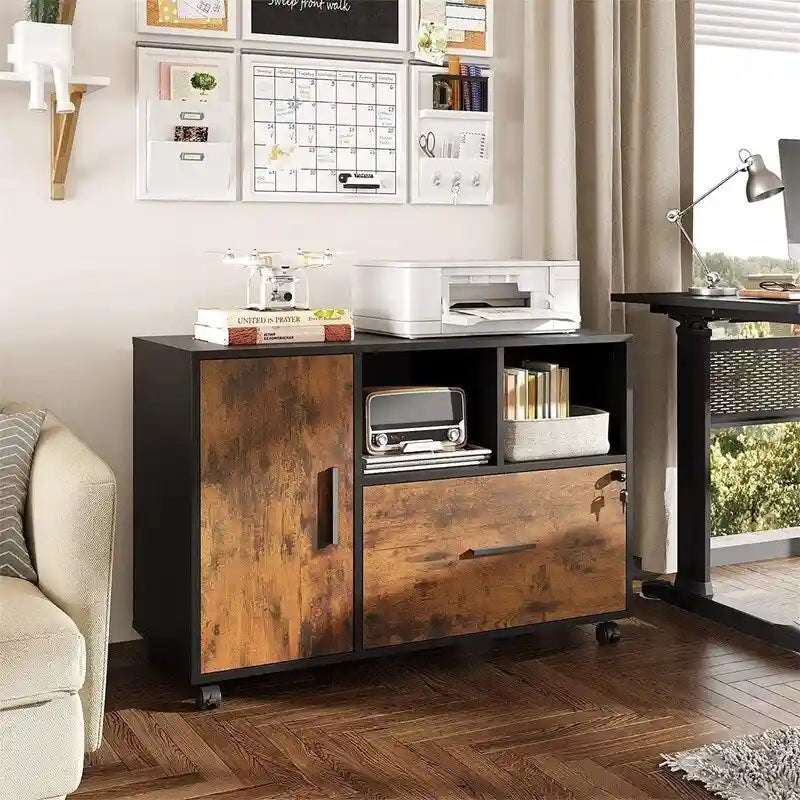 1-Drawer Wood Lateral Filing Cabinet - 15.8D x 36.6W x 25H