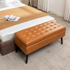 Faux Leather Bed Bench with Storage