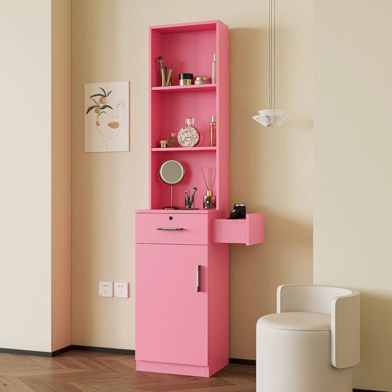 15.67 in. W x 70.87 in. H MDF Freestanding Linen Cabinet with Multi-layer Storage