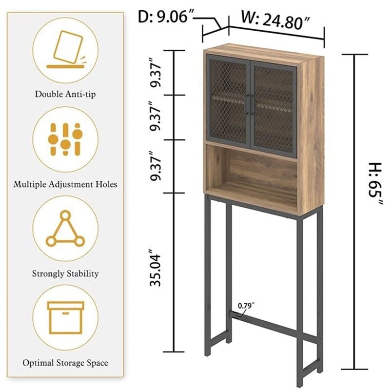 Bathroom Organizer Over Toilet - 9.06D x 24.8W x 65H