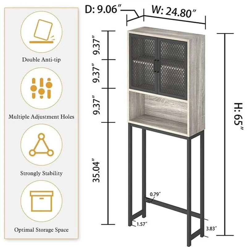 Bathroom Organizer Over Toilet - 9.06D x 24.8W x 65H