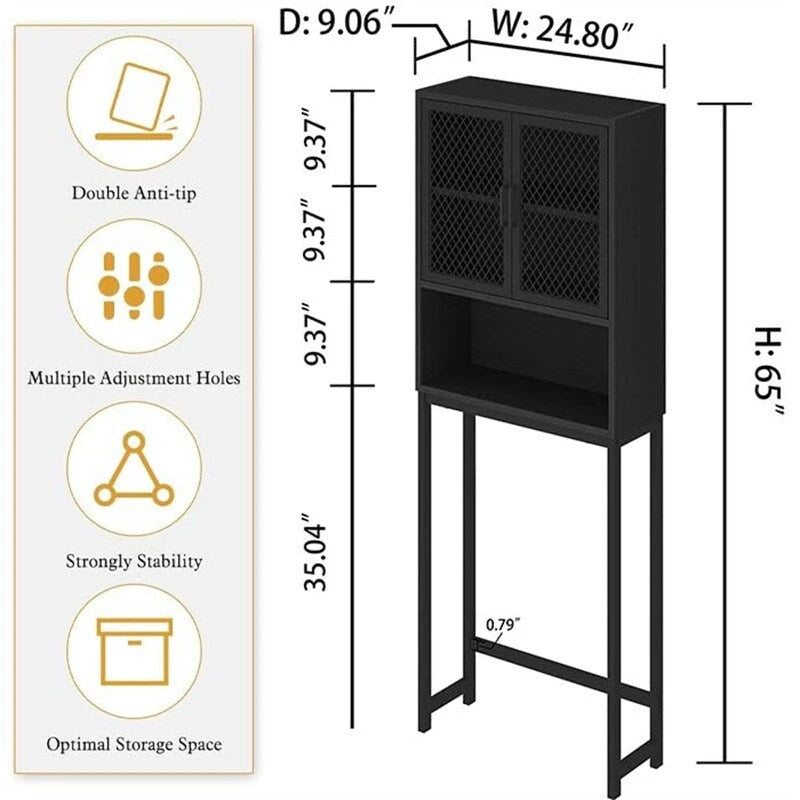 Bathroom Organizer Over Toilet - 9.06D x 24.8W x 65H