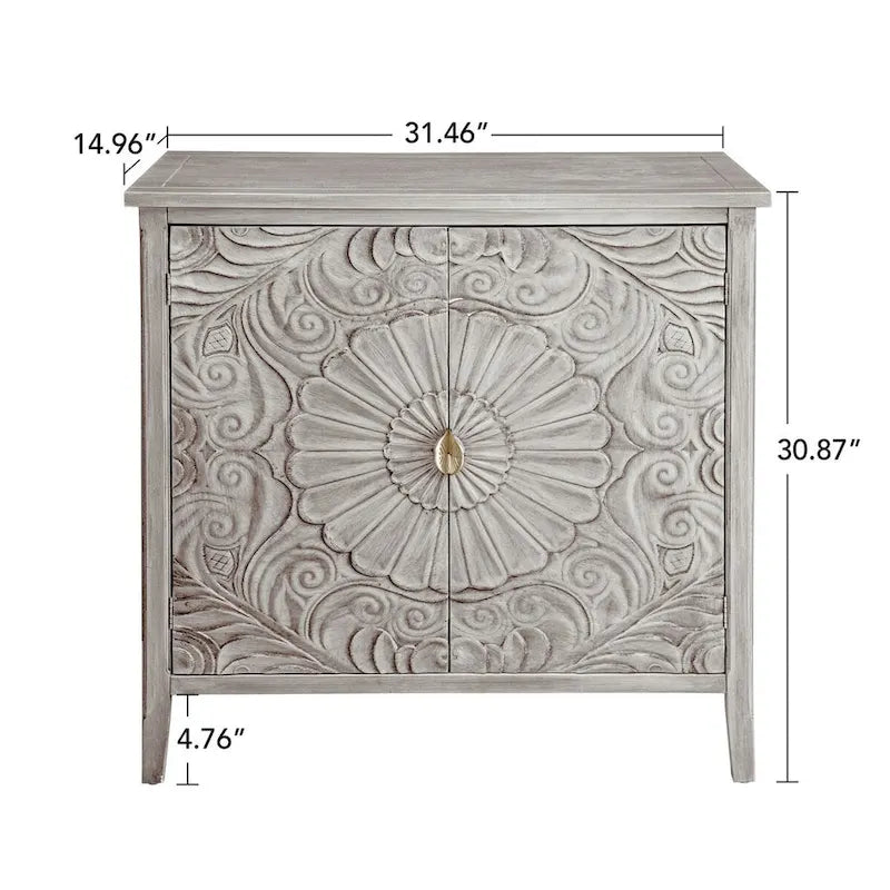 Light Grey 30.71 in. H Storage Cabinet with Shelves - 31.50 x 14.97