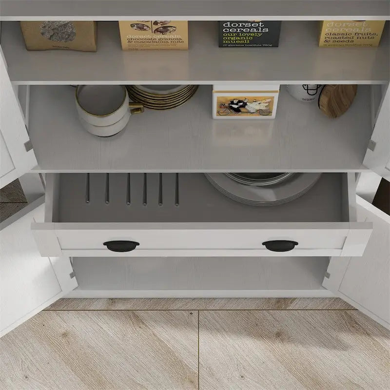 72.5 Kitchen Pantry Cabinet,Traditional Freestanding Storage Cabinet