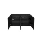 Carved 4 Door Sideboard, Sideboard Buffet Cabinet With Storage, Storage Cabinet with Adjustable Shelf for Living room