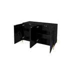 Carved 4 Door Sideboard, Sideboard Buffet Cabinet With Storage, Storage Cabinet with Adjustable Shelf for Living room