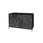 Carved 4 Door Sideboard, Sideboard Buffet Cabinet With Storage, Storage Cabinet with Adjustable Shelf for Living room