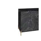 Carved 4 Door Sideboard, Sideboard Buffet Cabinet With Storage, Storage Cabinet with Adjustable Shelf for Living room