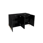 Carved 4 Door Sideboard, Sideboard Buffet Cabinet With Storage, Storage Cabinet with Adjustable Shelf for Living room