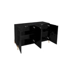 Carved 4 Door Sideboard, Sideboard Buffet Cabinet With Storage, Storage Cabinet with Adjustable Shelf for Living room